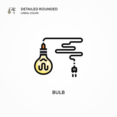 Ampul vektör simgesi. Modern vektör illüstrasyon kavramları. Düzenlemesi ve kişiselleştirmesi kolay.