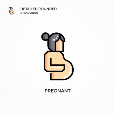 Hamile vektör simgesi. Modern vektör illüstrasyon kavramları. Düzenlemesi ve kişiselleştirmesi kolay.