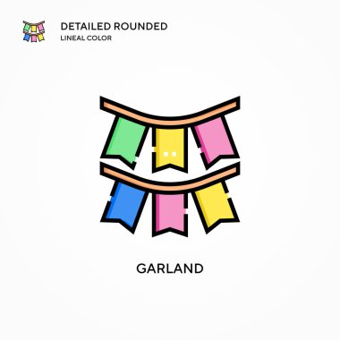 Çelenk vektör simgesi. Modern vektör illüstrasyon kavramları. Düzenlemesi ve kişiselleştirmesi kolay.