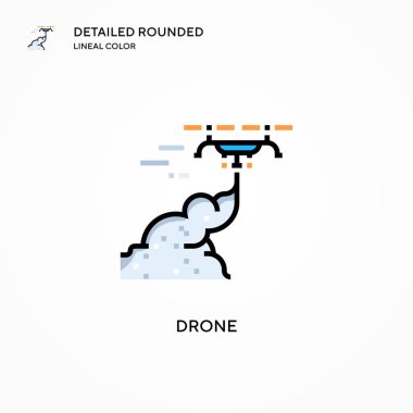 Drone vektör simgesi. Modern vektör illüstrasyon kavramları. Düzenlemesi ve kişiselleştirmesi kolay.