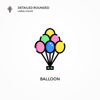 Balon vektör simgesi. Modern vektör illüstrasyon kavramları. Düzenlemesi ve kişiselleştirmesi kolay.