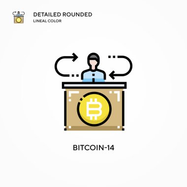 Bitcoin-14 vektör simgesi. Modern vektör illüstrasyon kavramları. Düzenlemesi ve kişiselleştirmesi kolay.