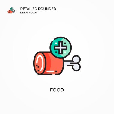 Yiyecek vektör simgesi. Modern vektör illüstrasyon kavramları. Düzenlemesi ve kişiselleştirmesi kolay.