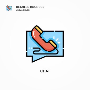 Sohbet vektörü simgesi. Modern vektör illüstrasyon kavramları. Düzenlemesi ve kişiselleştirmesi kolay.