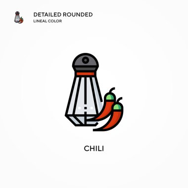 Chili vektör simgesi. Modern vektör illüstrasyon kavramları. Düzenlemesi ve kişiselleştirmesi kolay.
