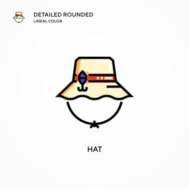Şapka vektör simgesi. Modern vektör illüstrasyon kavramları. Düzenlemesi ve kişiselleştirmesi kolay.