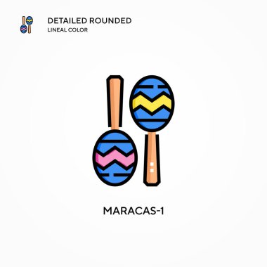Maracas-1 vektör simgesi. Modern vektör illüstrasyon kavramları. Düzenlemesi ve kişiselleştirmesi kolay.