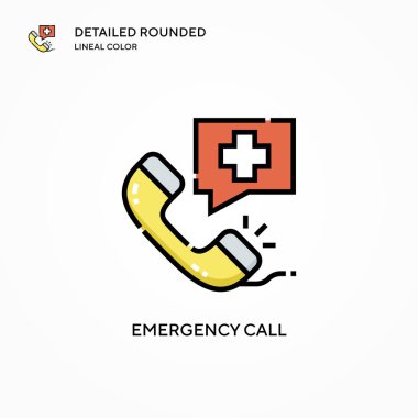 Acil çağrı vektör simgesi. Modern vektör illüstrasyon kavramları. Düzenlemesi ve kişiselleştirmesi kolay.