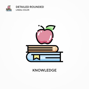 Bilgi vektör simgesi. Modern vektör illüstrasyon kavramları. Düzenlemesi ve kişiselleştirmesi kolay.