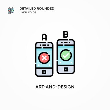 Sanat ve tasarım vektör simgesi. Modern vektör illüstrasyon kavramları. Düzenlemesi ve kişiselleştirmesi kolay.