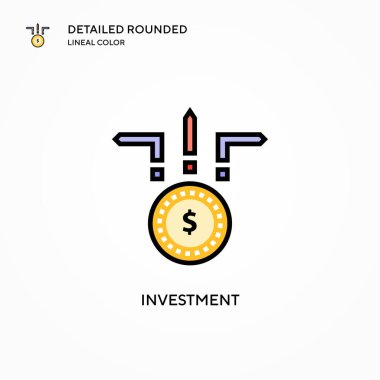 Yatırım vektör simgesi. Modern vektör illüstrasyon kavramları. Düzenlemesi ve kişiselleştirmesi kolay.