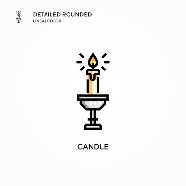 Mum vektör simgesi. Modern vektör illüstrasyon kavramları. Düzenlemesi ve kişiselleştirmesi kolay.