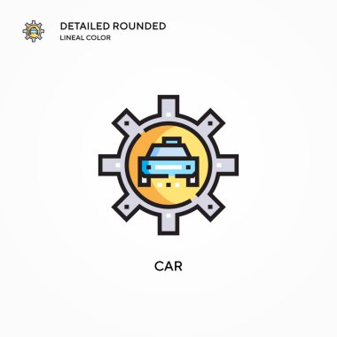 Araba vektör simgesi. Modern vektör illüstrasyon kavramları. Düzenlemesi ve kişiselleştirmesi kolay.