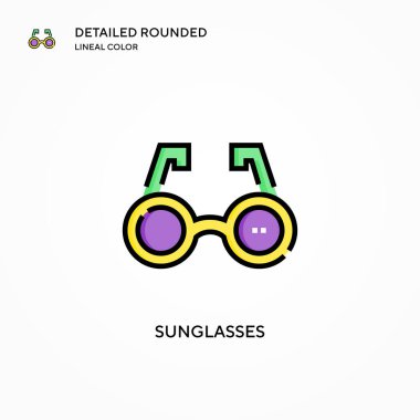 Güneş gözlüğü vektör simgesi. Modern vektör illüstrasyon kavramları. Düzenlemesi ve kişiselleştirmesi kolay.