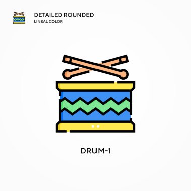 Drum-1 vektör simgesi. Modern vektör illüstrasyon kavramları. Düzenlemesi ve kişiselleştirmesi kolay.