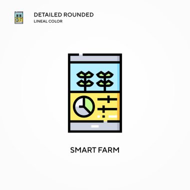 Akıllı çiftlik vektör simgesi. Modern vektör illüstrasyon kavramları. Düzenlemesi ve kişiselleştirmesi kolay.