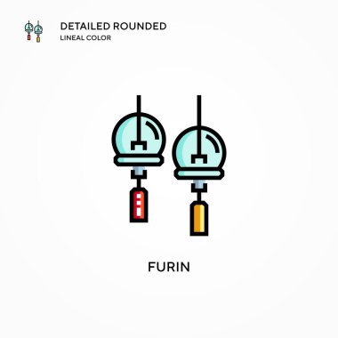 Furin vektör simgesi. Modern vektör illüstrasyon kavramları. Düzenlemesi ve kişiselleştirmesi kolay.