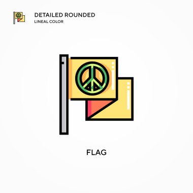 Bayrak vektör simgesi. Modern vektör illüstrasyon kavramları. Düzenlemesi ve kişiselleştirmesi kolay.