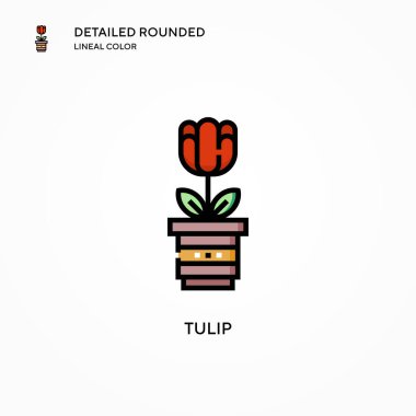 Lale vektör simgesi. Modern vektör illüstrasyon kavramları. Düzenlemesi ve kişiselleştirmesi kolay.