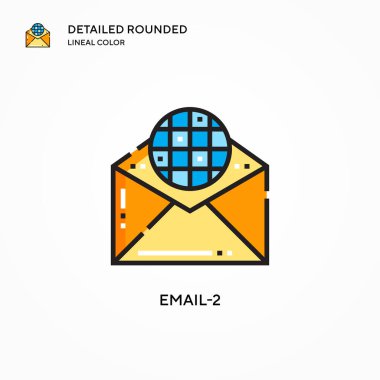 E- posta-2 vektör simgesi. Modern vektör illüstrasyon kavramları. Düzenlemesi ve kişiselleştirmesi kolay.