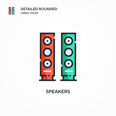 Hoparlörler vektör simgesi. Modern vektör illüstrasyon kavramları. Düzenlemesi ve kişiselleştirmesi kolay.