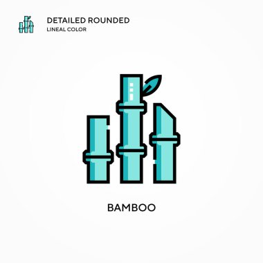 Bambu vektör simgesi. Modern vektör illüstrasyon kavramları. Düzenlemesi ve kişiselleştirmesi kolay.