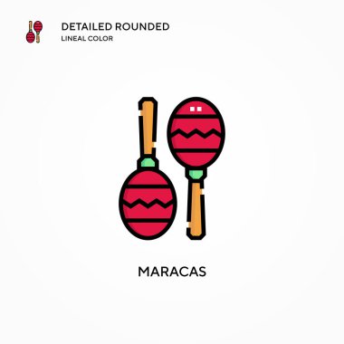 Maracas vektör simgesi. Modern vektör illüstrasyon kavramları. Düzenlemesi ve kişiselleştirmesi kolay.