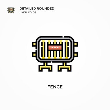 Çit vektör simgesi. Modern vektör illüstrasyon kavramları. Düzenlemesi ve kişiselleştirmesi kolay.