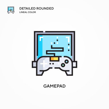 Gamepad vektör simgesi. Modern vektör illüstrasyon kavramları. Düzenlemesi ve kişiselleştirmesi kolay.