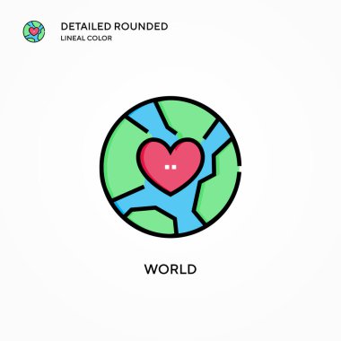 Dünya vektör simgesi. Modern vektör illüstrasyon kavramları. Düzenlemesi ve kişiselleştirmesi kolay.