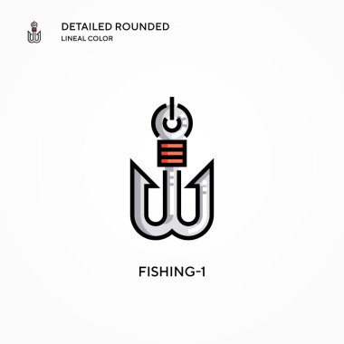 Balıkçılık-1 vektör simgesi. Modern vektör illüstrasyon kavramları. Düzenlemesi ve kişiselleştirmesi kolay.