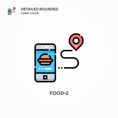 Gıda-2 vektör simgesi. Modern vektör illüstrasyon kavramları. Düzenlemesi ve kişiselleştirmesi kolay.