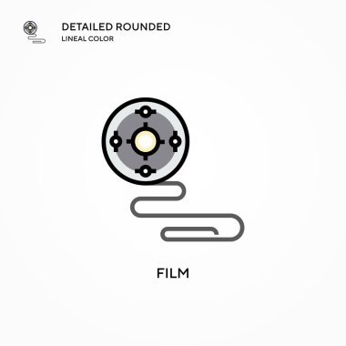Film vektör simgesi. Modern vektör illüstrasyon kavramları. Düzenlemesi ve kişiselleştirmesi kolay.