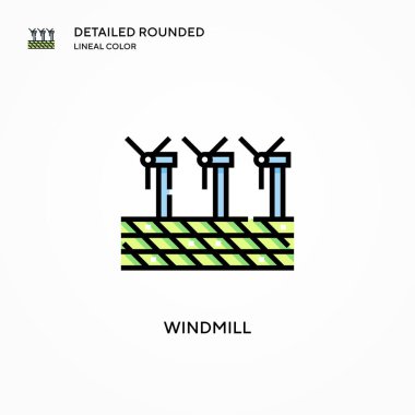 Yel değirmeni ikonu. Modern vektör illüstrasyon kavramları. Düzenlemesi ve kişiselleştirmesi kolay.