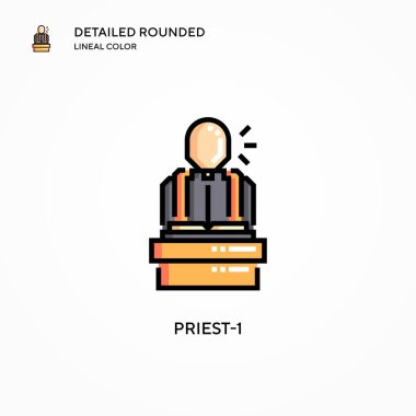 Rahip-1 vektör ikonu. Modern vektör illüstrasyon kavramları. Düzenlemesi ve kişiselleştirmesi kolay.