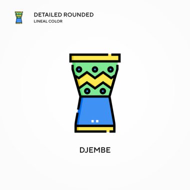 Djembe vektör simgesi. Modern vektör illüstrasyon kavramları. Düzenlemesi ve kişiselleştirmesi kolay.