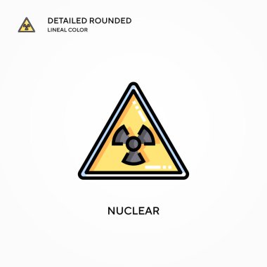 Nükleer vektör simgesi. Modern vektör illüstrasyon kavramları. Düzenlemesi ve kişiselleştirmesi kolay.