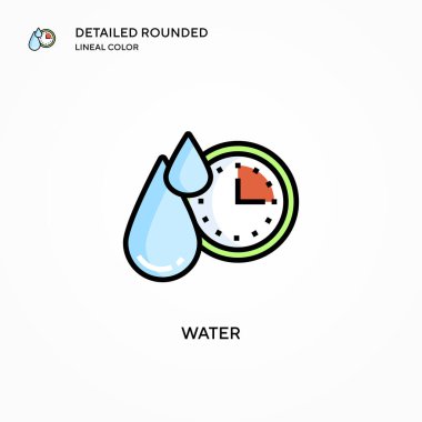 Su vektör simgesi. Modern vektör illüstrasyon kavramları. Düzenlemesi ve kişiselleştirmesi kolay.