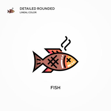 Balık vektör simgesi. Modern vektör illüstrasyon kavramları. Düzenlemesi ve kişiselleştirmesi kolay.