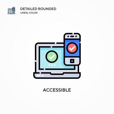Erişilebilir vektör simgesi. Modern vektör illüstrasyon kavramları. Düzenlemesi ve kişiselleştirmesi kolay.