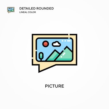 Resim vektör simgesi. Modern vektör illüstrasyon kavramları. Düzenlemesi ve kişiselleştirmesi kolay.