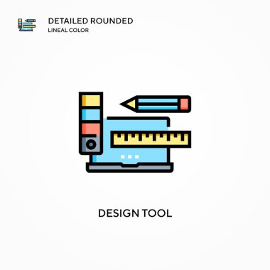 Aracı vektör simgesi tasarla. Modern vektör illüstrasyon kavramları. Düzenlemesi ve kişiselleştirmesi kolay.