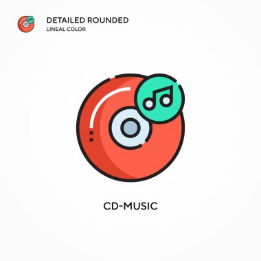 CD müzik vektör simgesi. Modern vektör illüstrasyon kavramları. Düzenlemesi ve kişiselleştirmesi kolay.