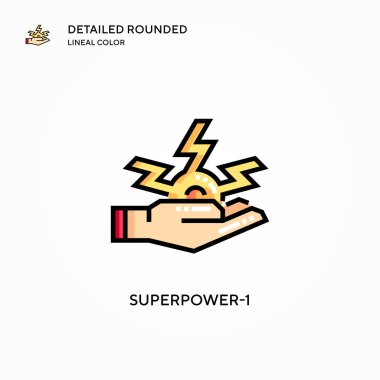 Superpower-1 vektör simgesi. Modern vektör illüstrasyon kavramları. Düzenlemesi ve kişiselleştirmesi kolay.