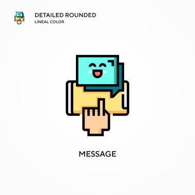 Mesaj vektör simgesi. Modern vektör illüstrasyon kavramları. Düzenlemesi ve kişiselleştirmesi kolay.