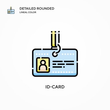 Kimlik kartı vektör simgesi. Modern vektör illüstrasyon kavramları. Düzenlemesi ve kişiselleştirmesi kolay.