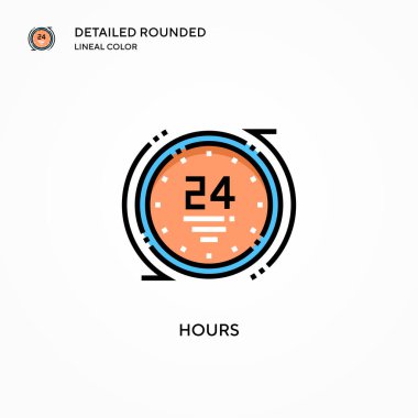 Saatlik vektör simgesi. Modern vektör illüstrasyon kavramları. Düzenlemesi ve kişiselleştirmesi kolay.