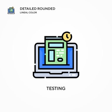 Vektör simgesi test ediliyor. Modern vektör illüstrasyon kavramları. Düzenlemesi ve kişiselleştirmesi kolay.