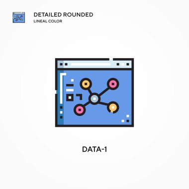Veri-1 vektör simgesi. Modern vektör illüstrasyon kavramları. Düzenlemesi ve kişiselleştirmesi kolay.