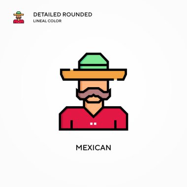 Meksika vektör ikonu. Modern vektör illüstrasyon kavramları. Düzenlemesi ve kişiselleştirmesi kolay.